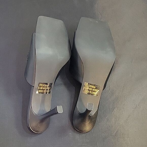 BRAND NEW SHOELAND SQUARE TOE SLIP-ON FOOT OPEN TOE GOLD CHAIN LINKING S… - Picture 12 of 15